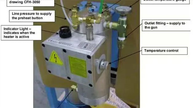 廣東博皓 美國MVP膠衣噴射設(shè)備的加溫器裝置